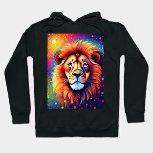 Beautiful Pointillism Painting of African Lion Hoodie